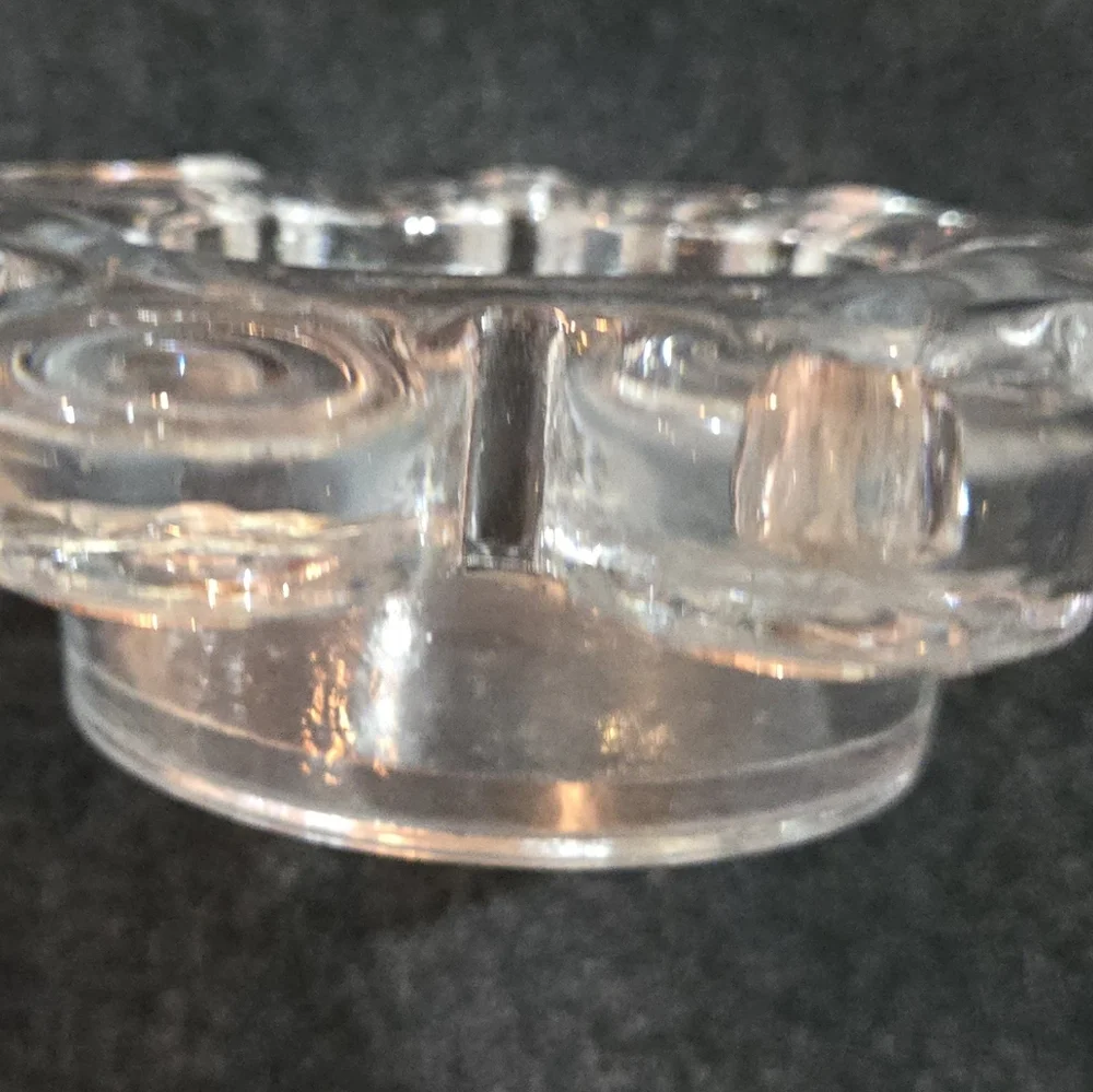 Vtg Nybro Sweden Glass Candle Holder Wreath Shape
